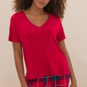 Soma Red V-Neck Lounge T-Shirt